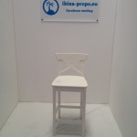 Bar stool wood white to rent by ibiza-props