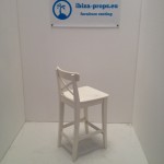 Bar stool wood white to rent by ibiza-props