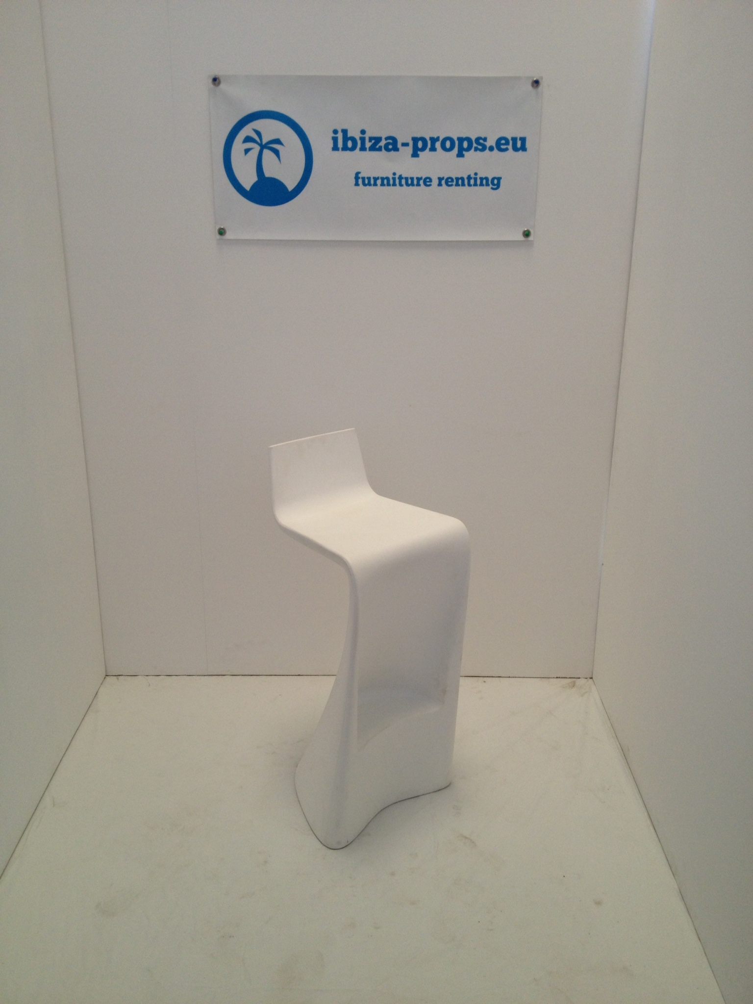 Bar stool Vondom modern white to rent by ibiza-props