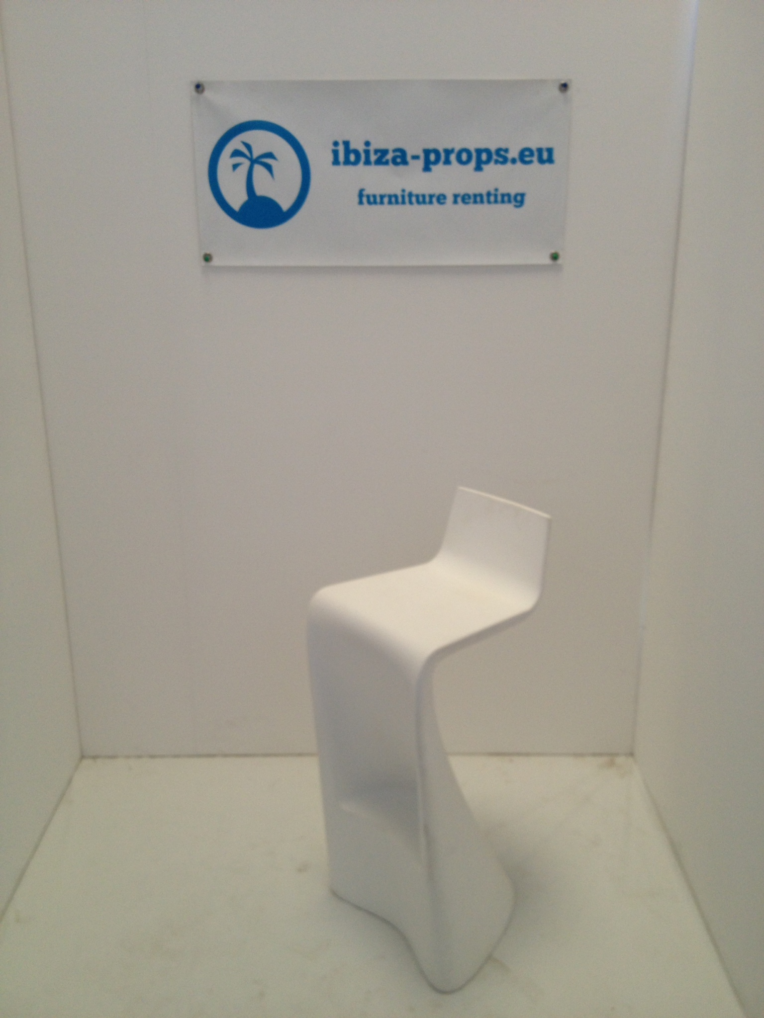 Bar stool Vondom modern white to rent by ibiza-props