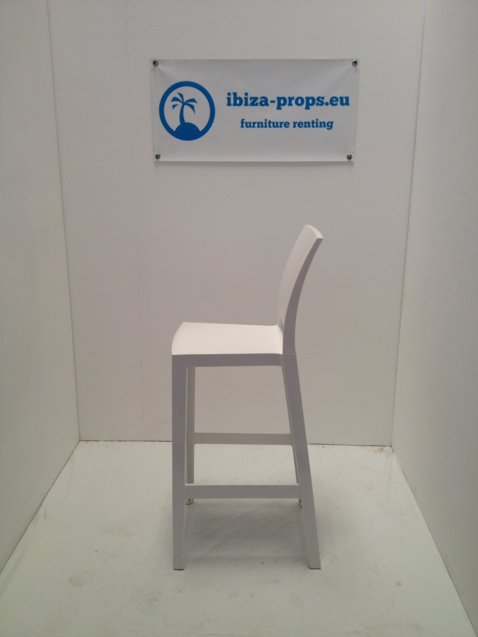 Bar stool modern white to rent by ibiza-props