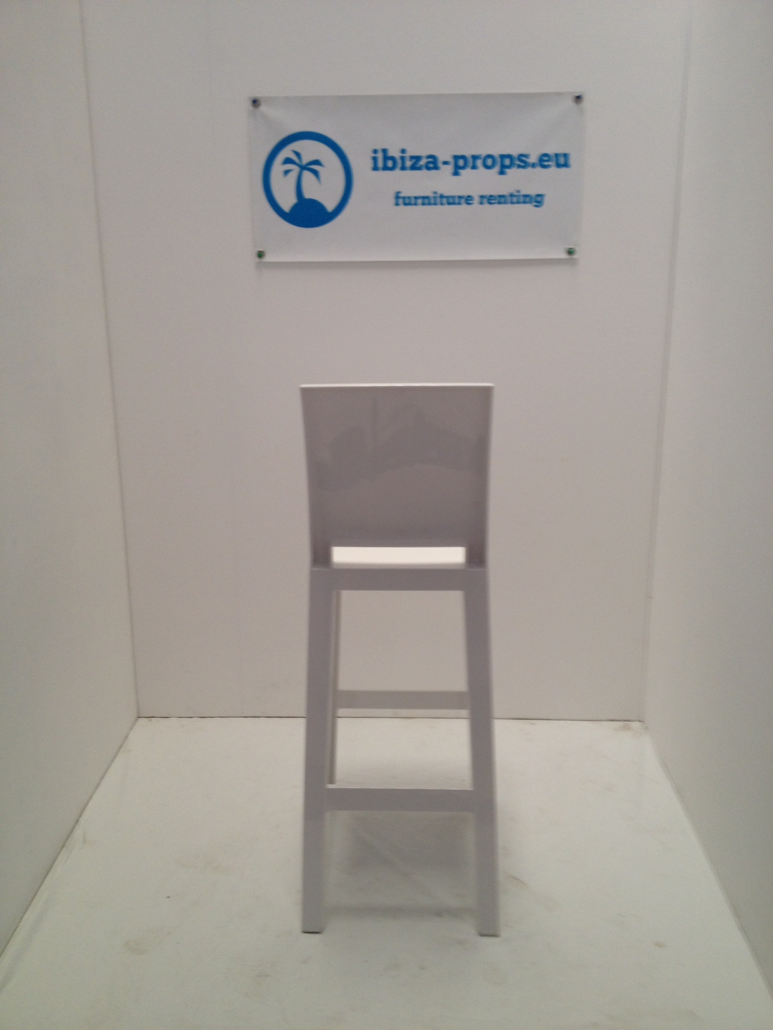 Bar stool modern white to rent by ibiza-props