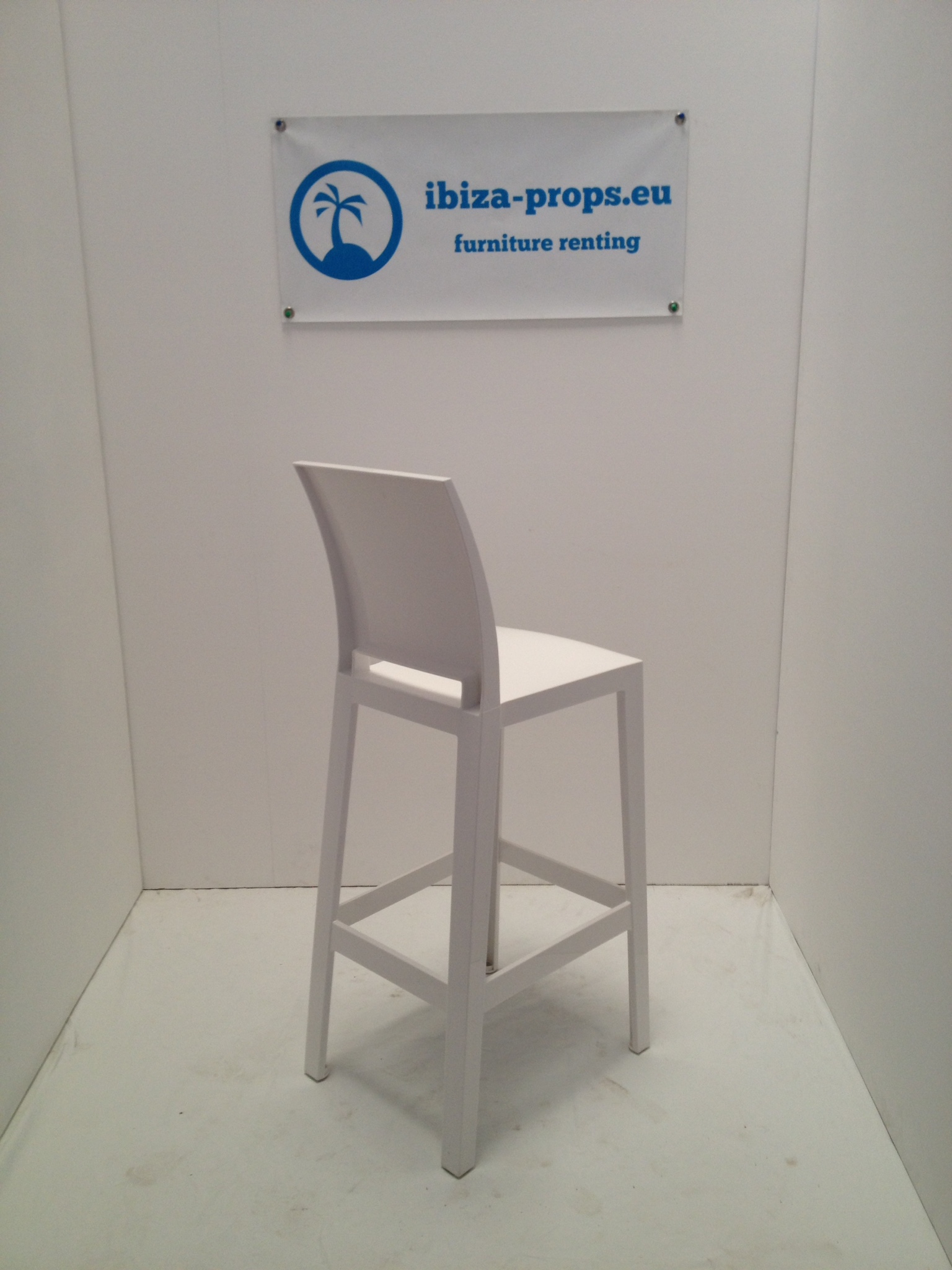 Bar stool modern white to rent by ibiza-props
