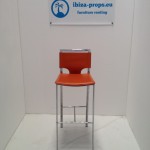 Bar stool orange metal to hire by ibiza-props