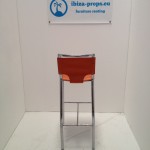 Bar stool orange metal to hire by ibiza-props