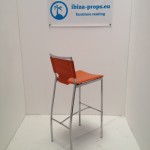 Bar stool orange metal to hire by ibiza-props