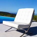White modern barcelona stool to rent by ibiza-props
