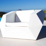 White modern chair Vondom to rent by ibiza-props