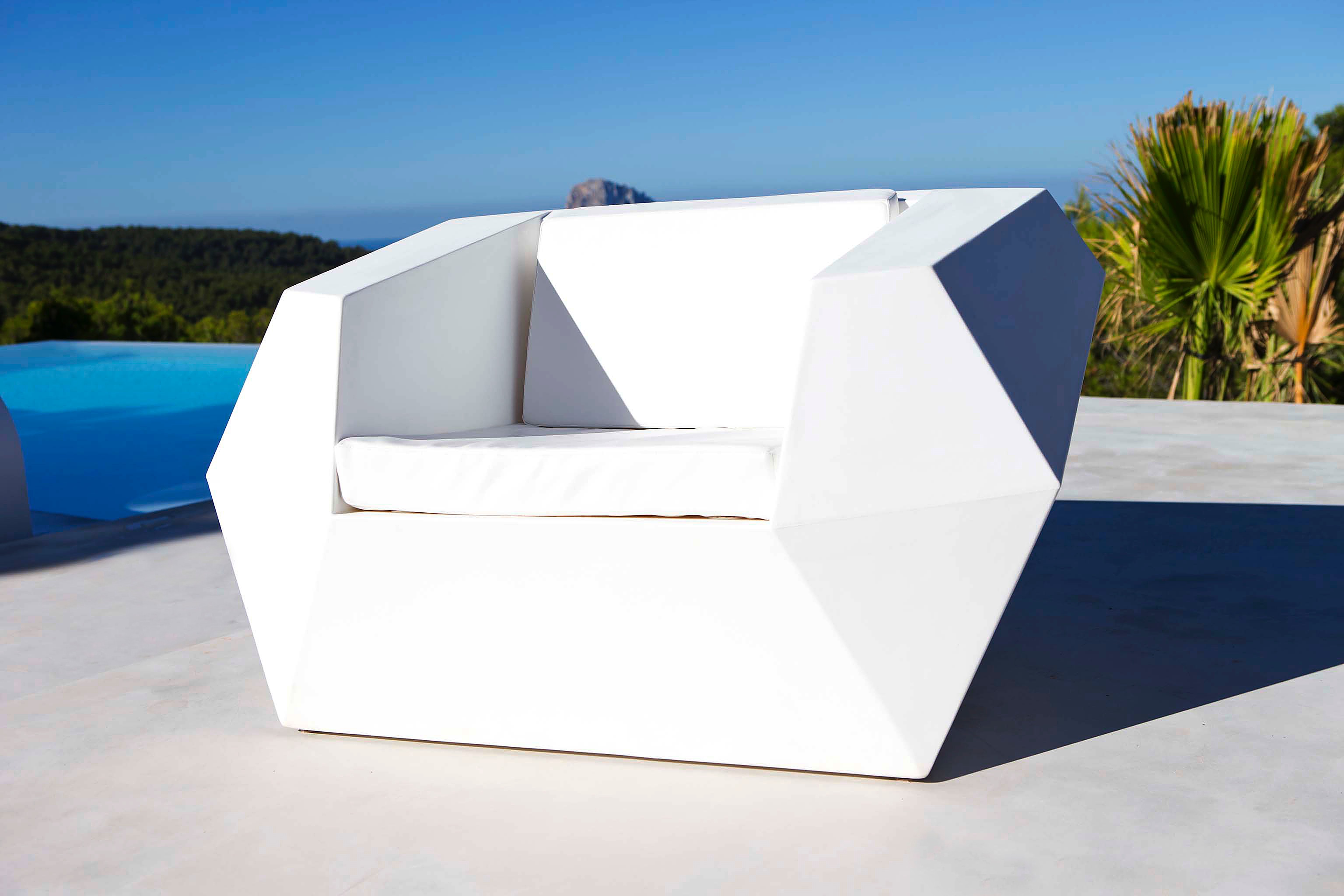 White modern chair Vondom to rent by ibiza-props